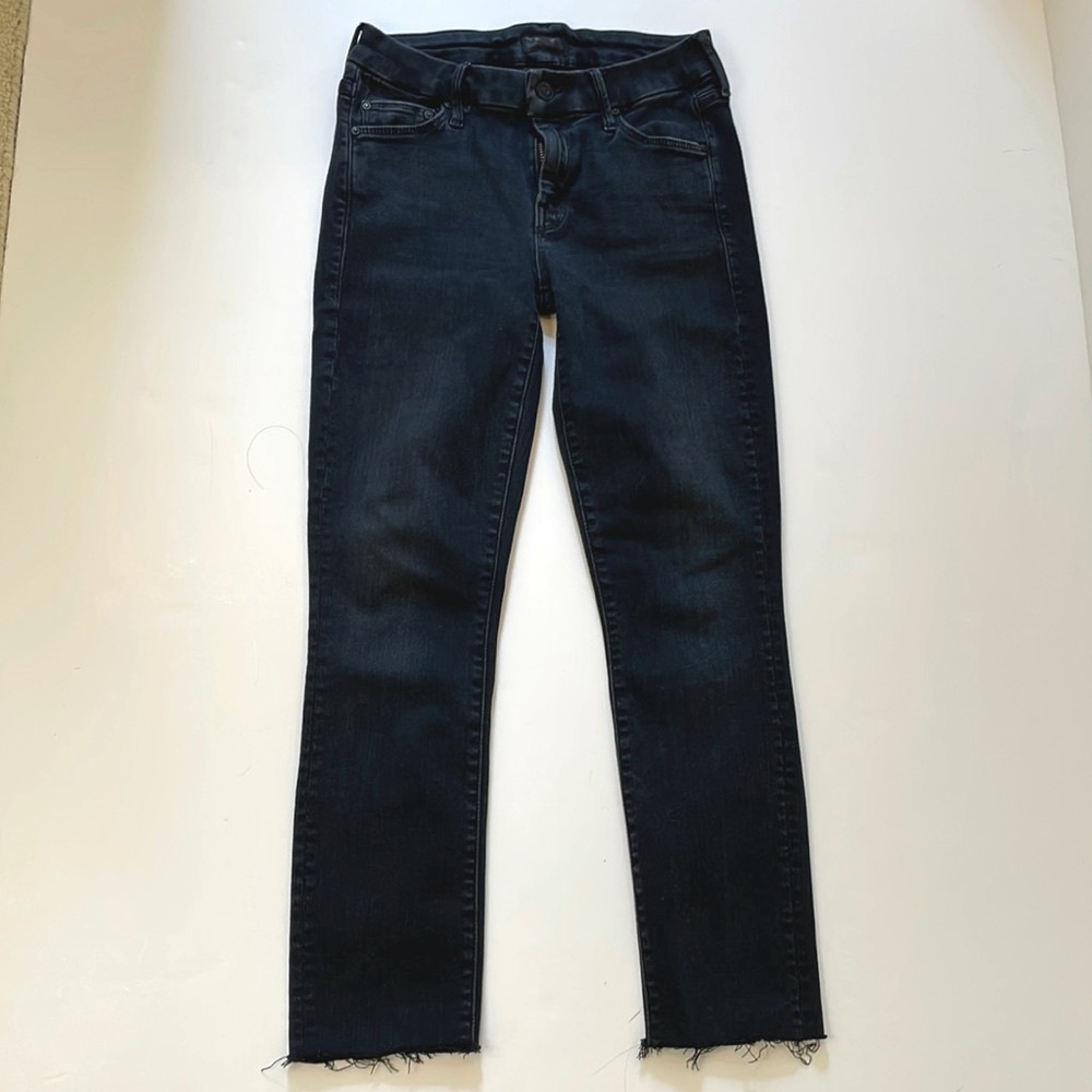 MOTHER jeans. Style is The Looker ankle fray. Color: Blackbird. GUC. Size 24.